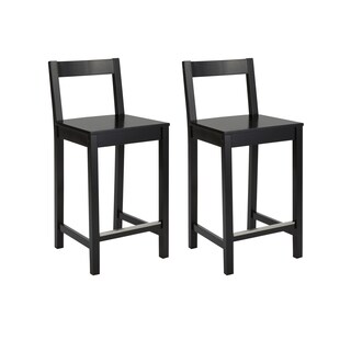 Foto 1 | Taburete De Bar Amazon Basics De Madera Con Respaldo Negro, Juego De 2 - Venta Internacional.