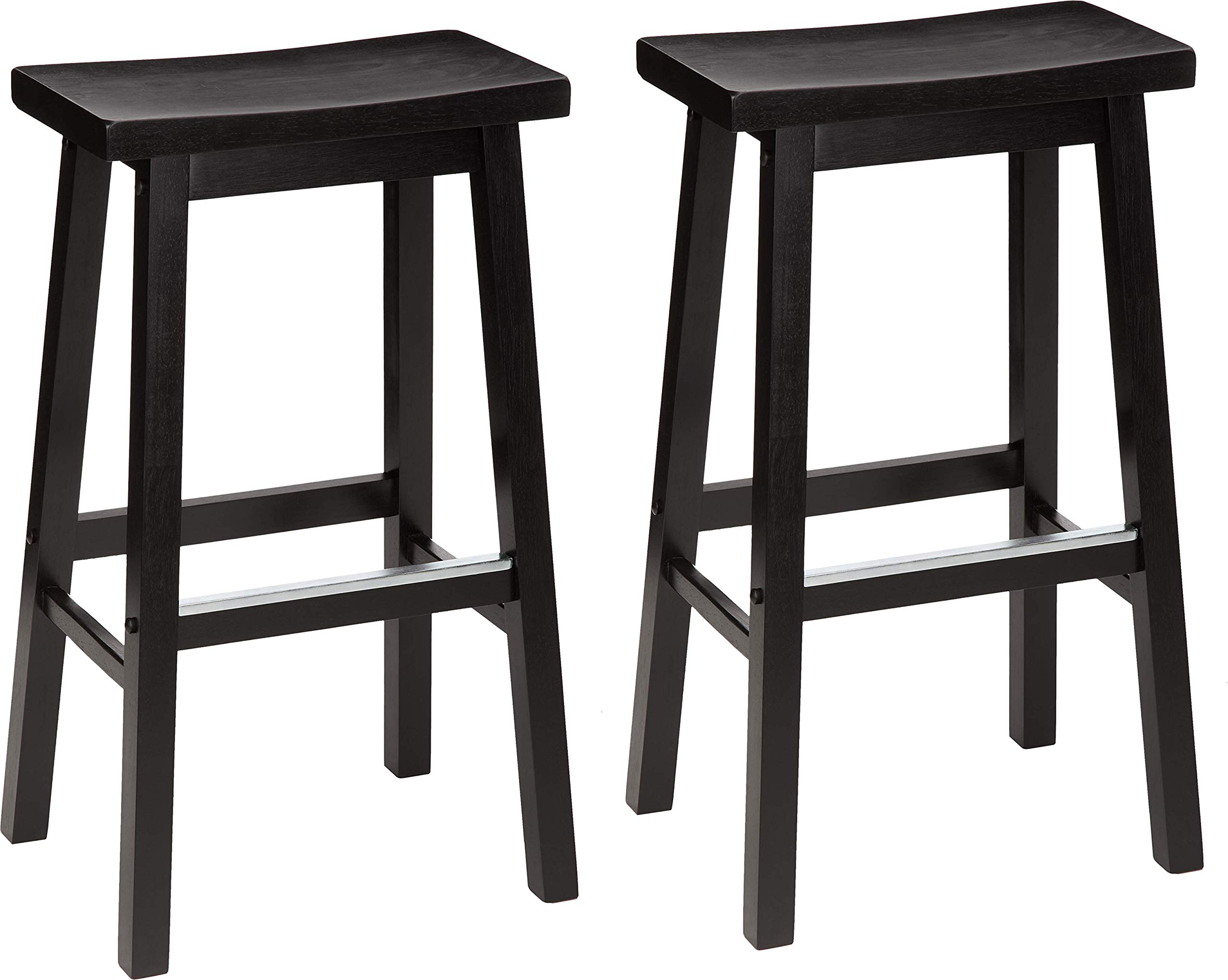 Foto 2 pulgar | Taburete Amazon Basics De Madera Maciza Con Asiento De 29 Pulgadas, Negro - Venta Internacional.