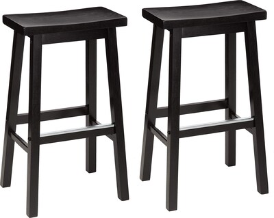 Foto 1 | Taburete Amazon Basics De Madera Maciza Con Asiento De 29 Pulgadas, Negro - Venta Internacional.