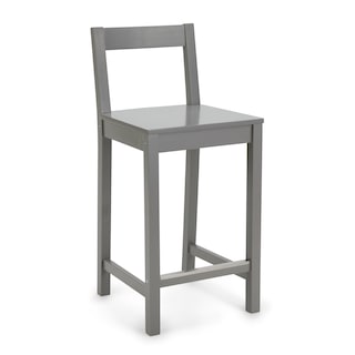 Foto 1 | Taburete De Bar Amazon Basics De Madera Con Respaldo Gris - Venta Internacional.