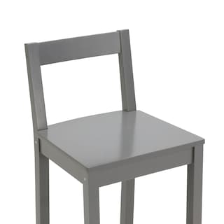 Foto 7 | Taburete De Bar Amazon Basics De Madera Con Respaldo Gris - Venta Internacional.