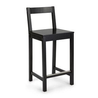 Foto 1 | Taburete De Bar Amazon Basics De Madera Con Respaldo Negro - Venta Internacional.