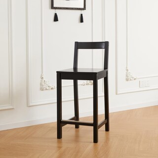Foto 2 | Taburete De Bar Amazon Basics De Madera Con Respaldo Negro - Venta Internacional.