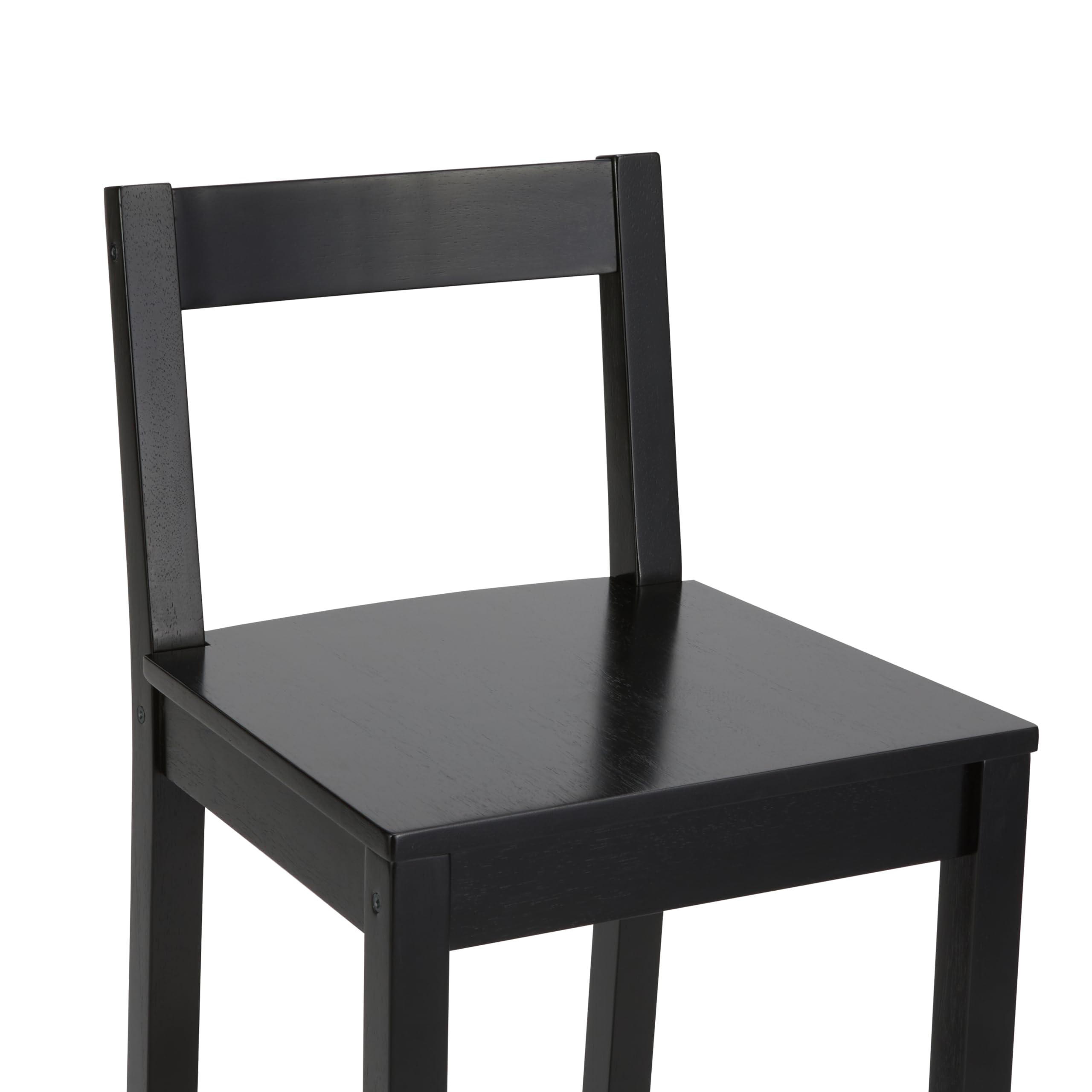 Foto 7 pulgar | Taburete De Bar Amazon Basics De Madera Con Respaldo Negro - Venta Internacional.