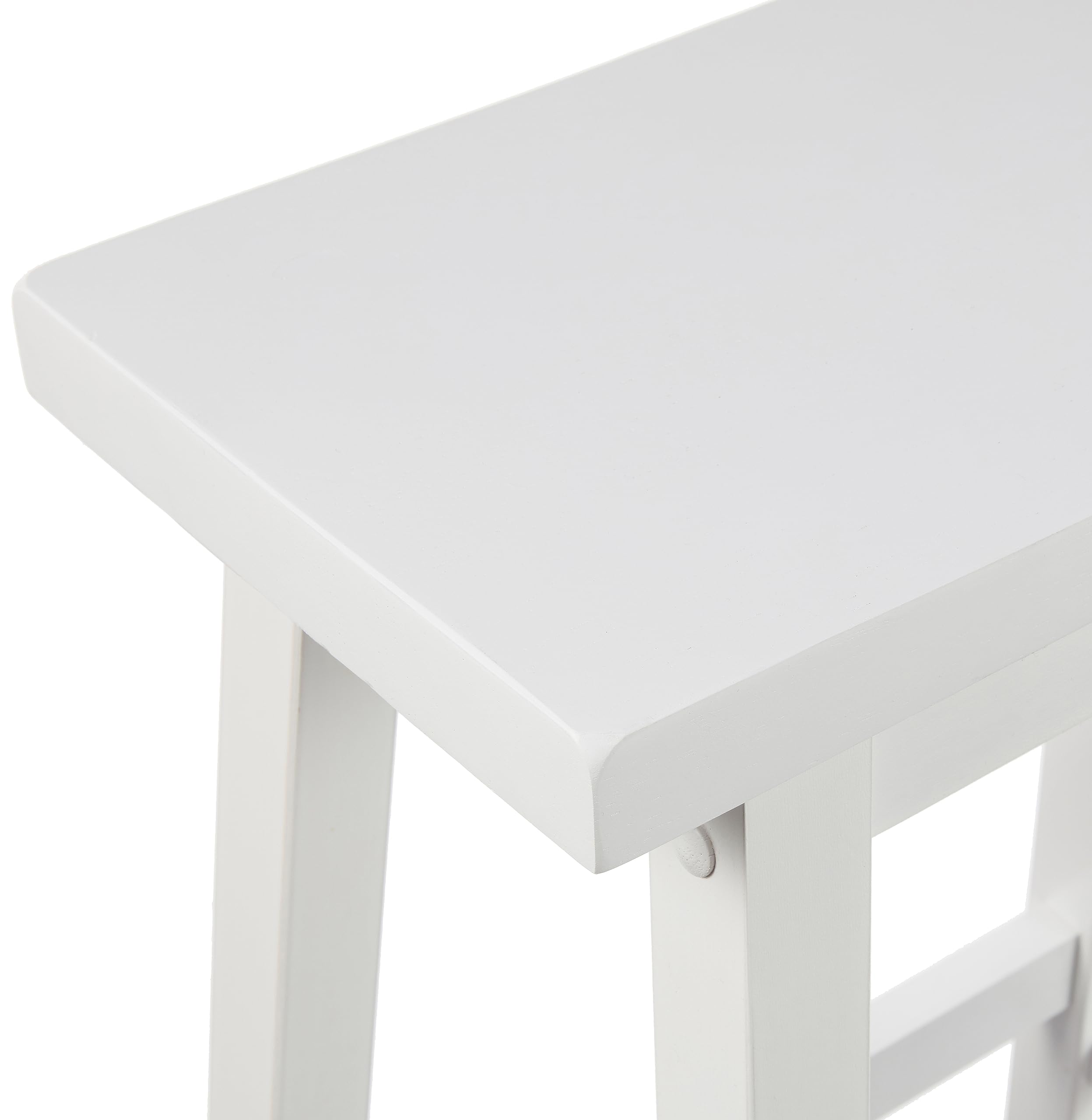 Foto 4 pulgar | Taburete Amazon Basics De Madera Maciza Con Asiento De Madera Maciza, Color Blanco, Juego De 2 - Venta Internacional.