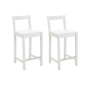 Foto 1 | Taburete De Bar Amazon Basics De Madera Con Respaldo Blanco, Juego De 2 - Venta Internacional.