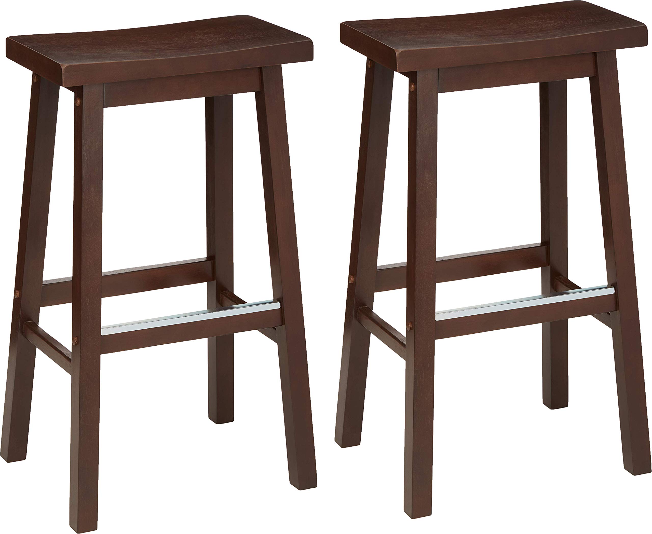 Foto 1 | Taburete Amazon Basics De Madera Maciza Con Asiento De 29 Pulgadas, Paquete De 2 - Venta Internacional.