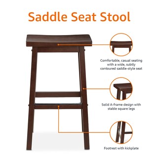 Foto 4 | Taburete Amazon Basics De Madera Maciza Con Asiento De 29 Pulgadas, Paquete De 2 - Venta Internacional.