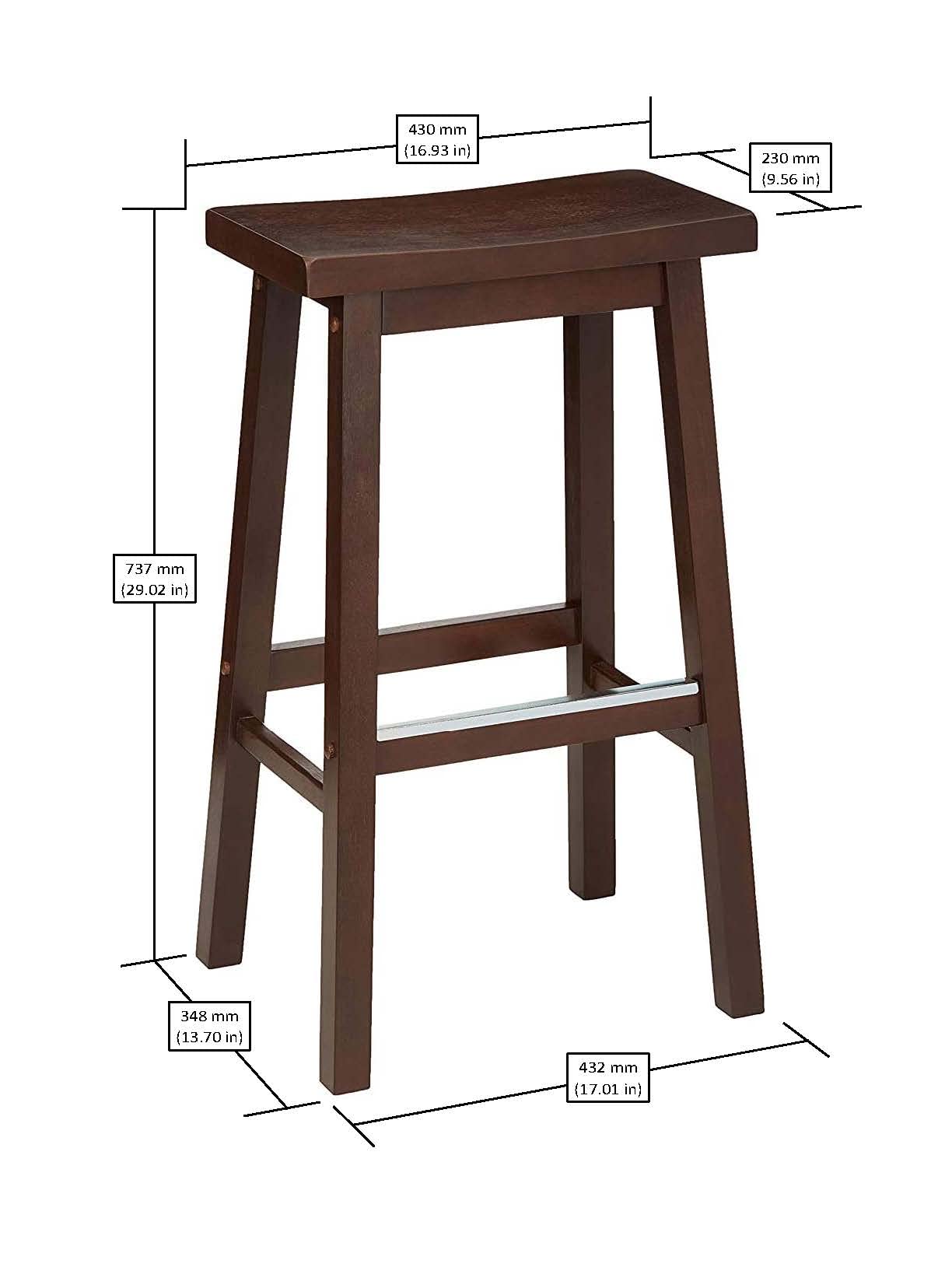 Foto 6 pulgar | Taburete Amazon Basics De Madera Maciza Con Asiento De 29 Pulgadas, Paquete De 2 - Venta Internacional.
