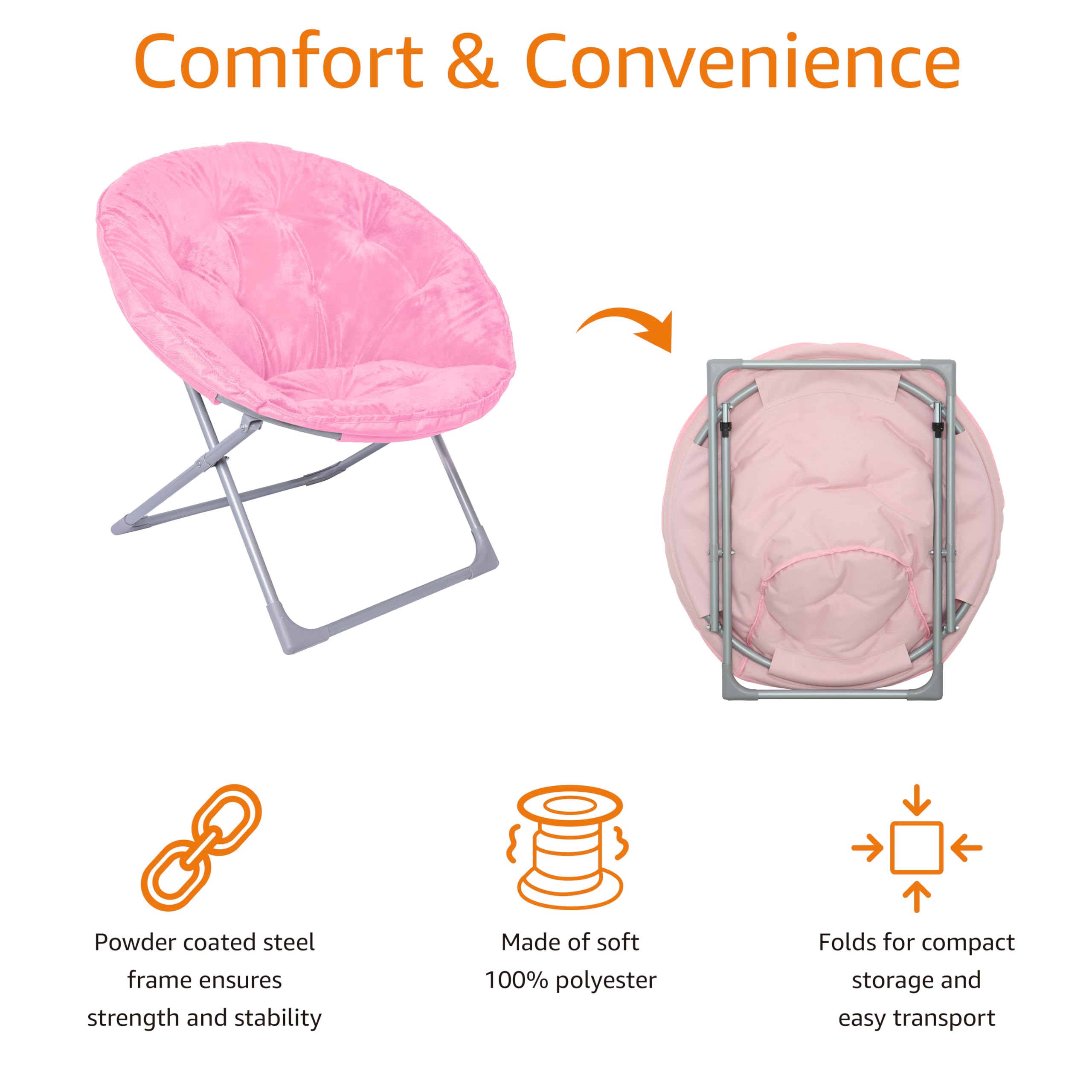 Foto 3 pulgar | Silla Amazon Basics, Platillo De Piel Sintética Suave, Rosa - Venta Internacional.