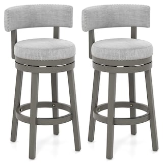 Foto 1 | Taburetes De Bar Costway, Juego De 2 Taburetes De Bar Giratorios De 31 Pulgadas, Color Gris - Venta Internacional.