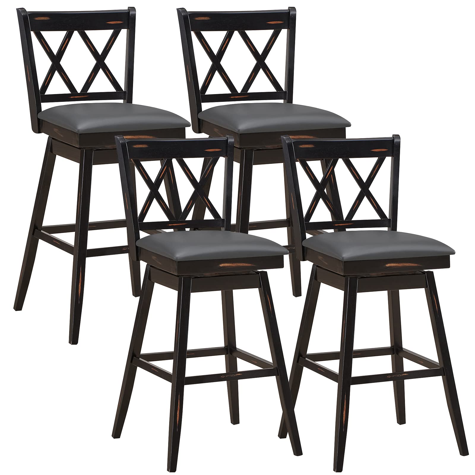 Taburete De Bar Costway Giratorio De 360°, 75 Cm De Altura, Juego De 2 - Venta Internacional.