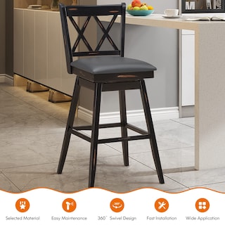 Foto 4 | Taburete De Bar Costway Giratorio De 360°, 75 Cm De Altura, Juego De 2 - Venta Internacional.