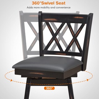 Foto 5 | Taburete De Bar Costway Giratorio De 360°, 75 Cm De Altura, Juego De 2 - Venta Internacional.