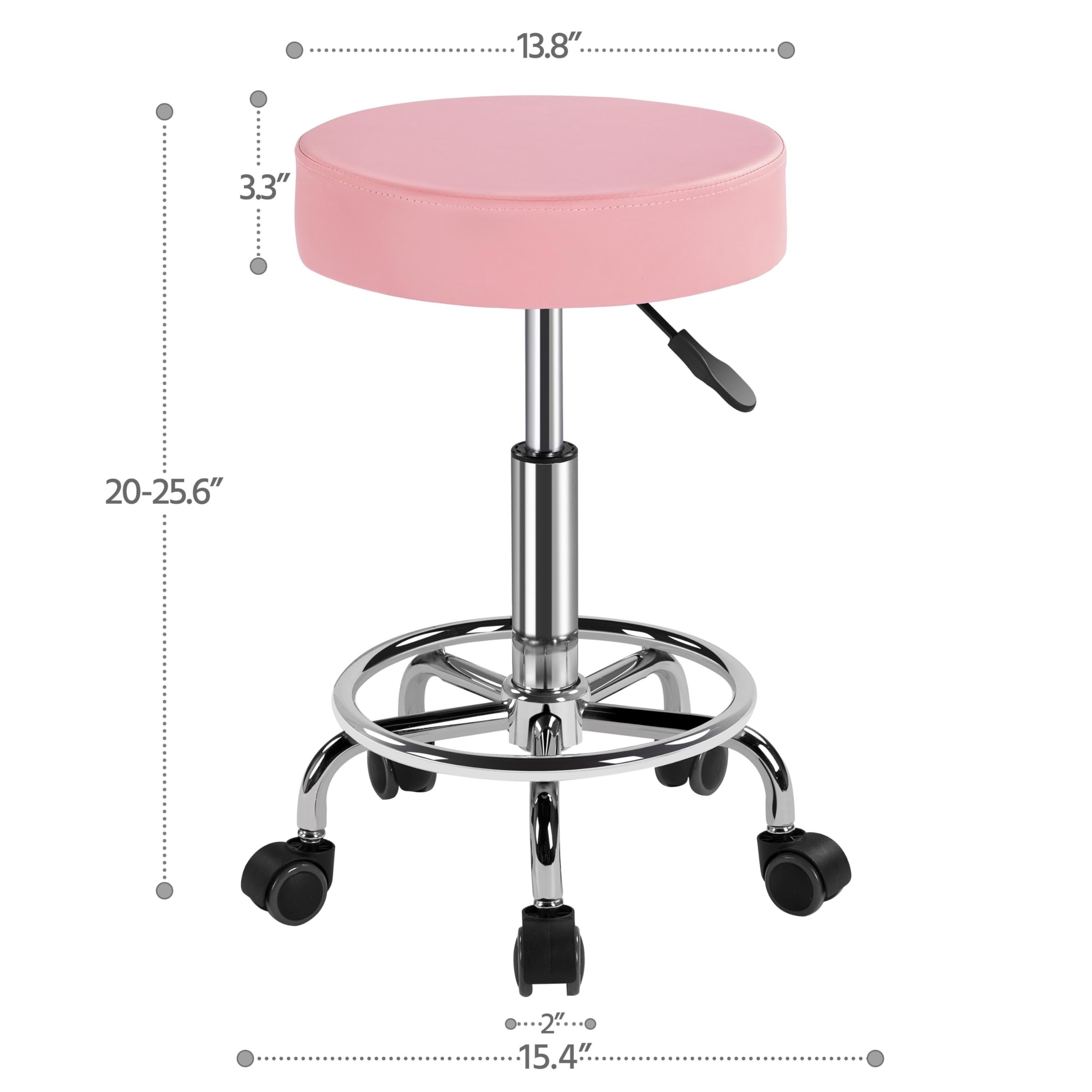 Foto 5 pulgar | Silla De Salón Giratoria Ajustable Rolling Stool Yaheetech, Rosa - Venta Internacional.