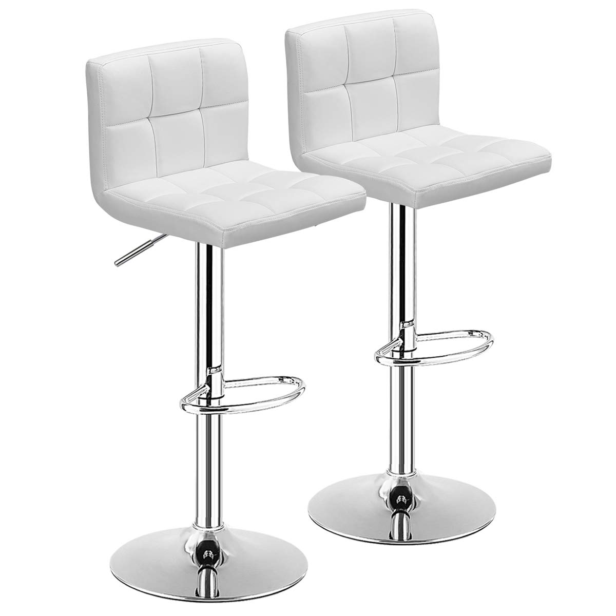 Taburetes De Bar Costway, Modernos, Giratorios Y De Altura Ajustable, Paquete De 2 - Venta Internacional.