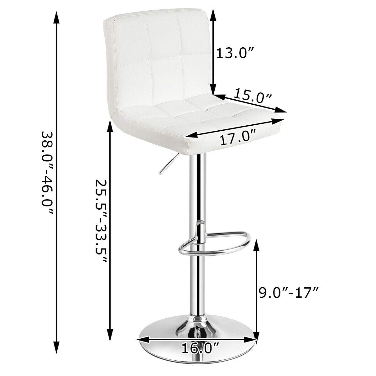 Foto 5 | Taburetes De Bar Costway, Modernos, Giratorios Y De Altura Ajustable, Paquete De 2 - Venta Internacional.