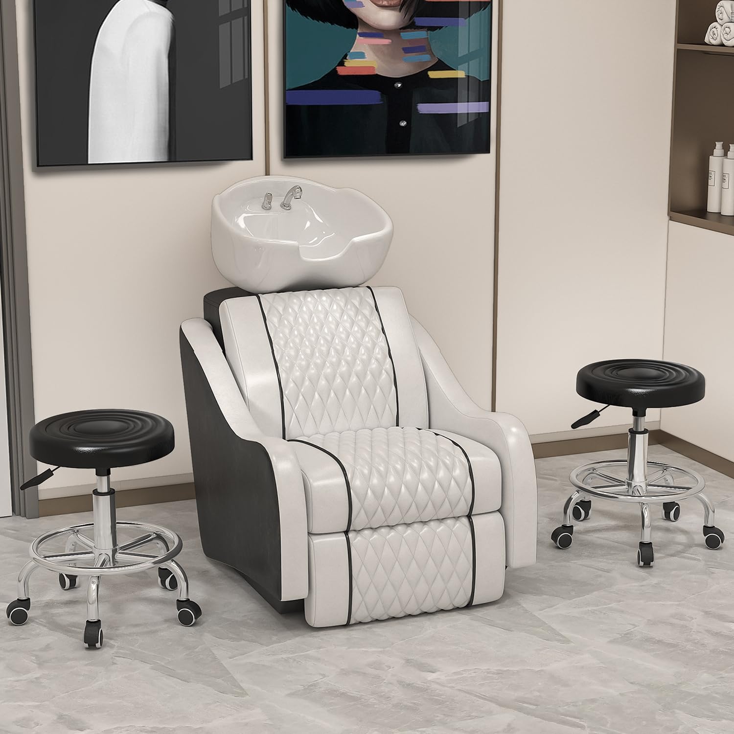 Foto 3 pulgar | Banco Furniturer Max Negro 38.5 X 38.5 X 46-58 Cm