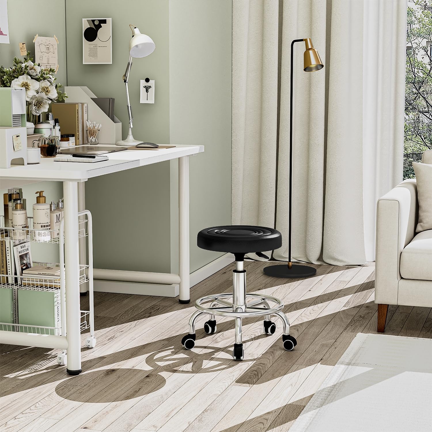 Foto 8 | Banco Furniturer Max Negro 38.5 X 38.5 X 46-58 Cm
