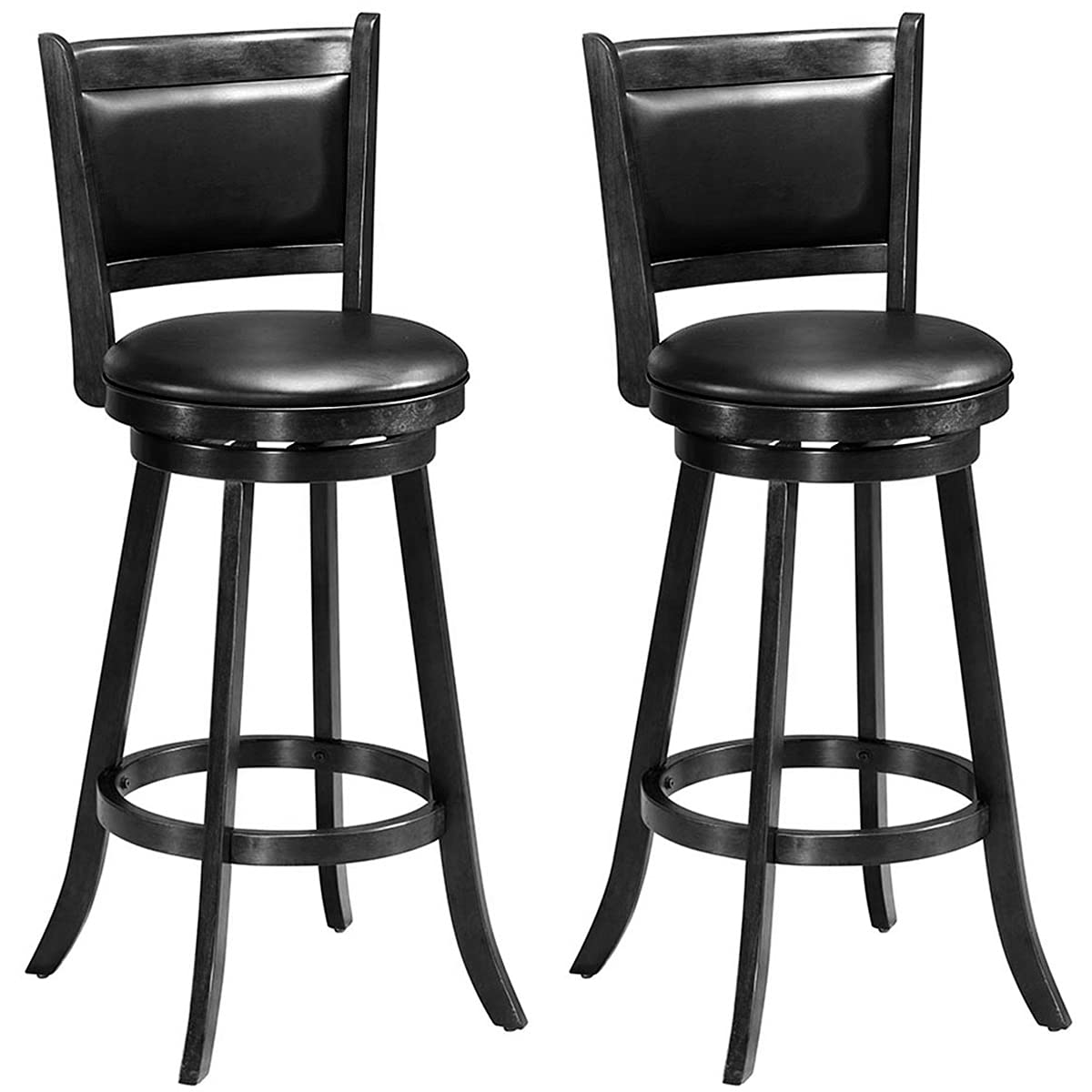 Taburetes De Bar Costway Giratorios 360° De Madera Con Altura De Barra  Juego De 2 - Venta Internacional.
