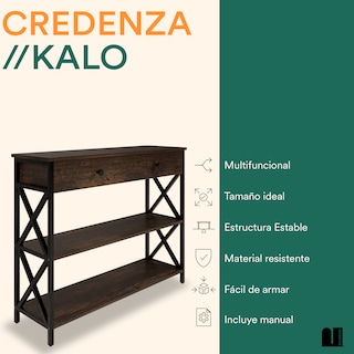 Foto 2 | Bufetera Mubson Kalo color Marrón con Triple Repisa