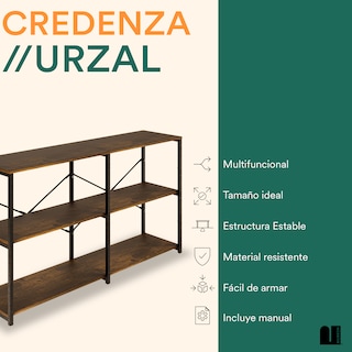 Foto 2 | Bufetera con Triple Repisa Mubson Recibidor Urza color Café