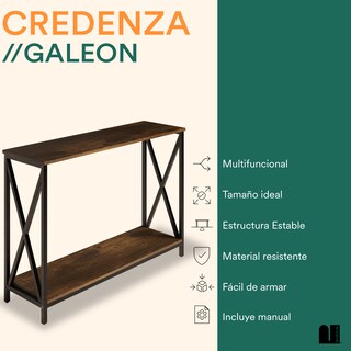 Foto 2 | Credenza Mubson Galeon color Marrón con Doble Repisa