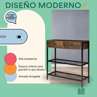 Foto 5 | Credenza Mubson con Triple Repisa y Cajón color Café