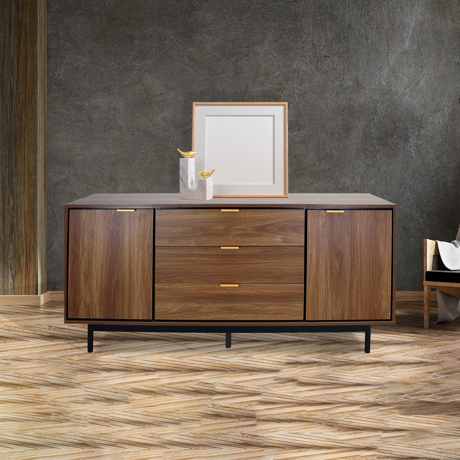 Foto 4 pulgar | Credenza Mundo In Portofino Nogal