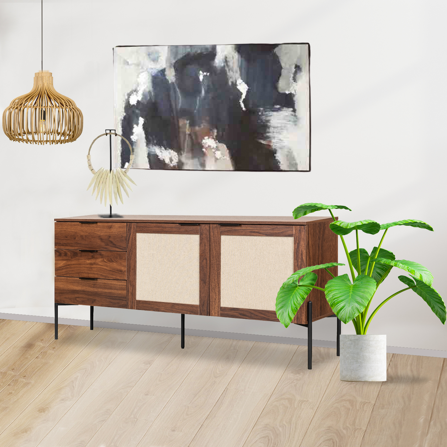 Foto 2 | Credenza de Madera Mundo In Imperia Negro Nogal