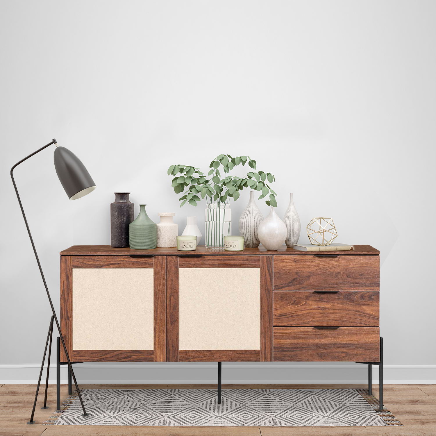 Foto 4 pulgar | Credenza de Madera Mundo In Imperia Negro Nogal