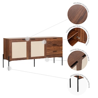 Foto 5 | Credenza de Madera Mundo In Imperia Negro Nogal