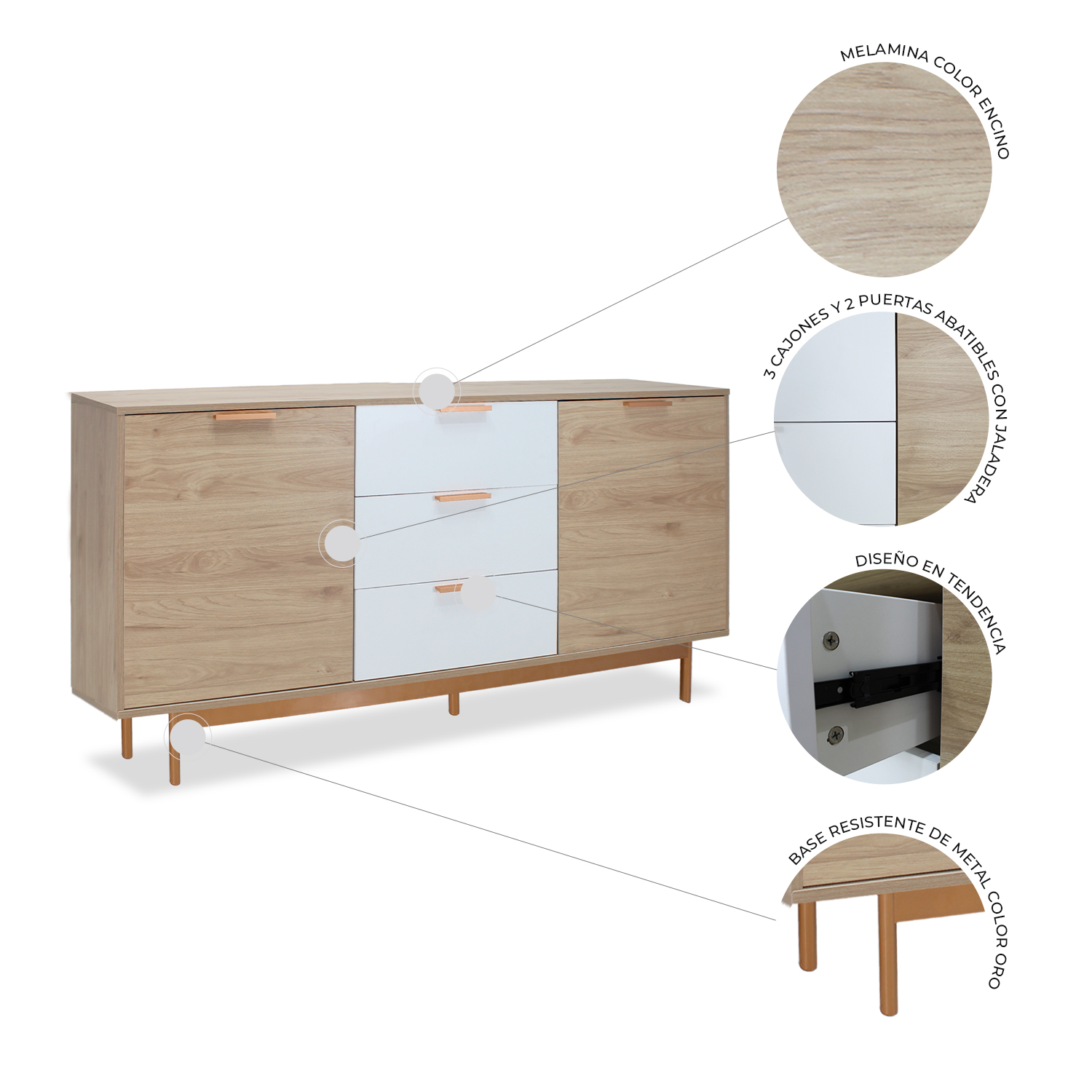 Foto 4 pulgar | Credenza Mundo In Tramonti Encino