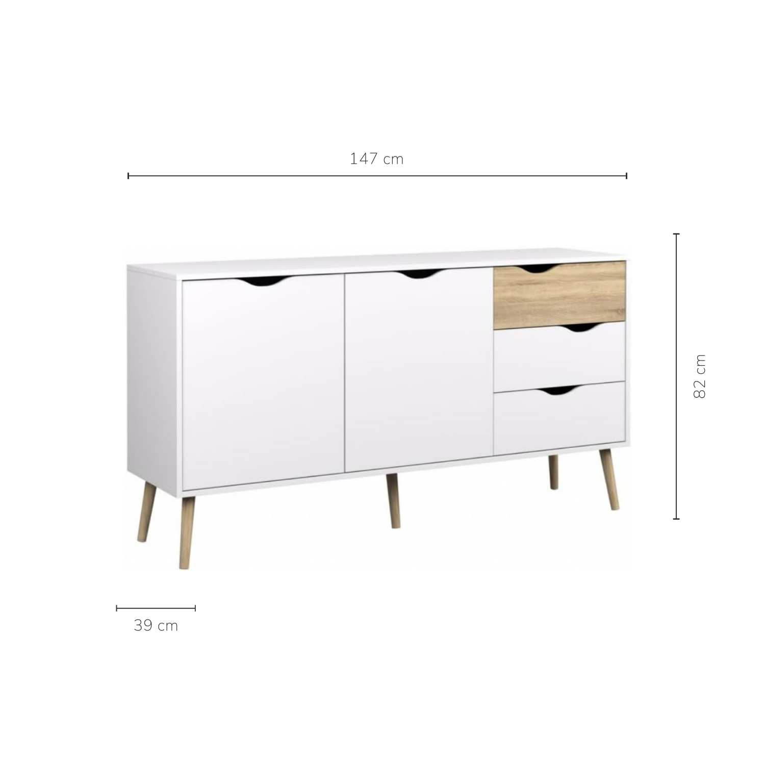 Foto 5 pulgar | Bufetera Credenza Nórdica Top Living Bergen Blanca