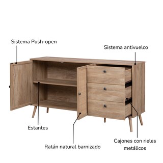 Foto 5 | Bufetera Credenza Top Living Chennai Con Ratán Beige