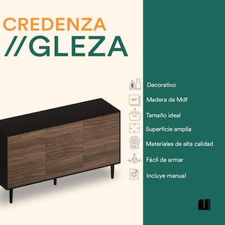 Foto 2 | Credenza Mubson Con 3 Puertas. Bufetera Recibidor Gleza
