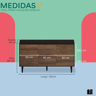 Foto 5 | Credenza Mubson Con 3 Puertas. Bufetera Recibidor Gleza