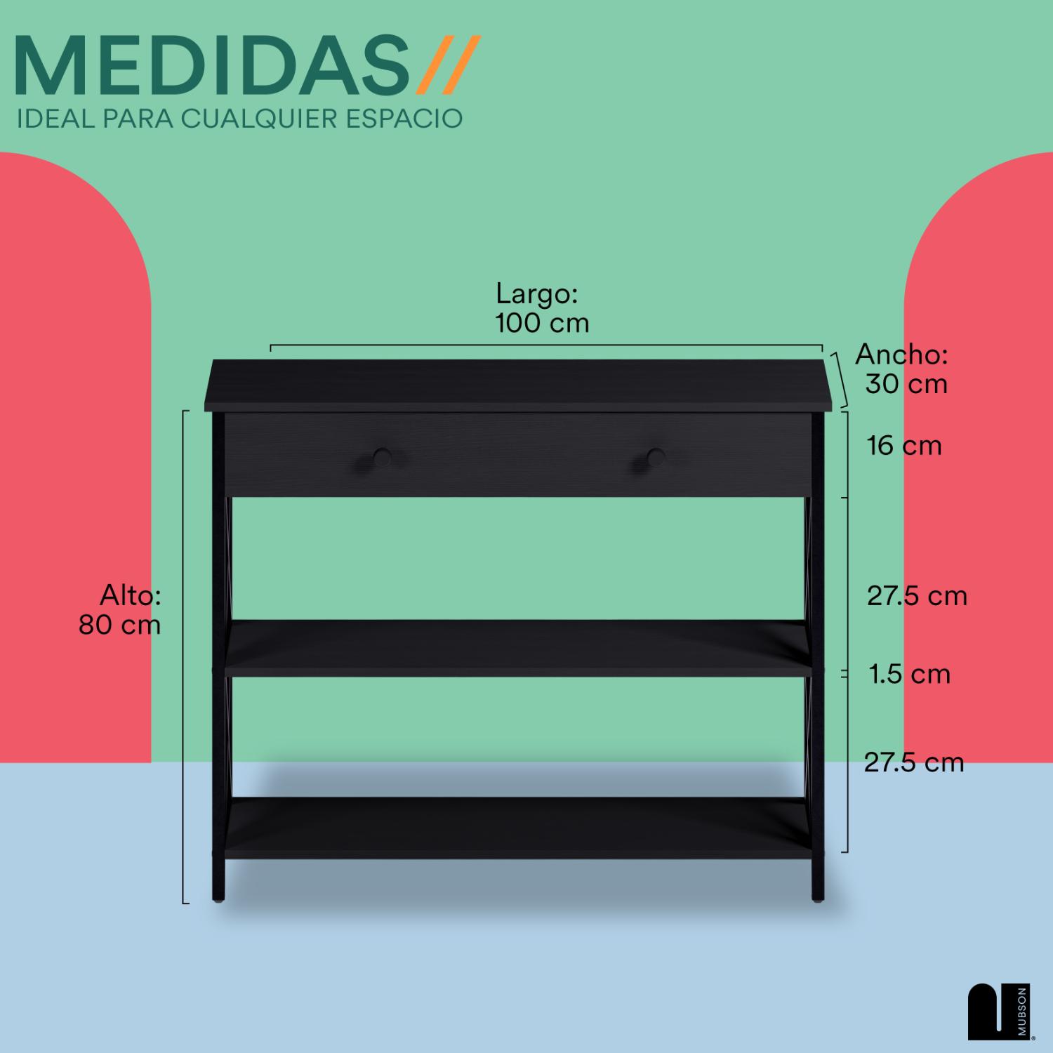 Foto 6 pulgar | Credenza Moderna Negra Mubson Recibidor Kalo