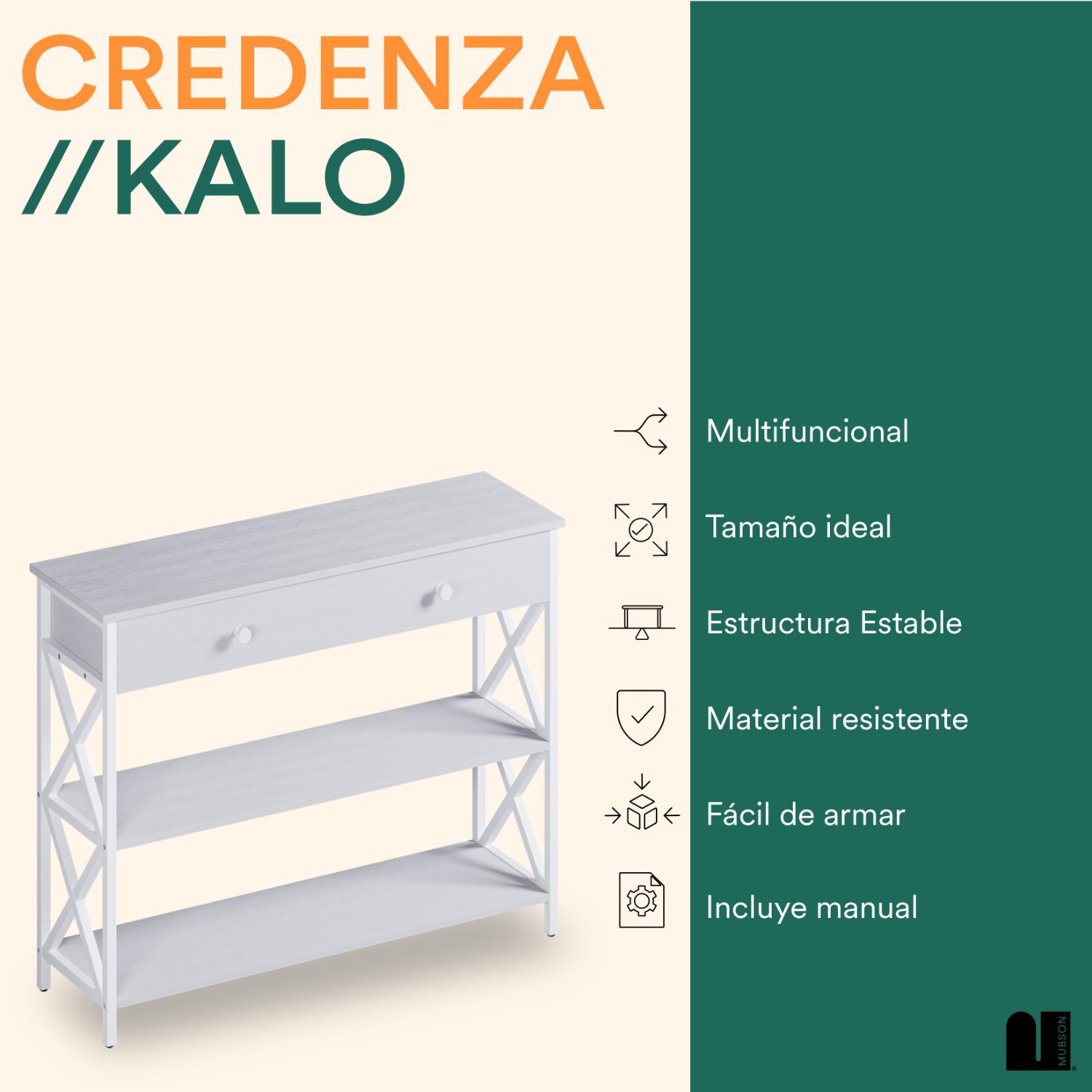 Foto 3 pulgar | Credenza Moderna Blanca Mubson Recibidor Kalo