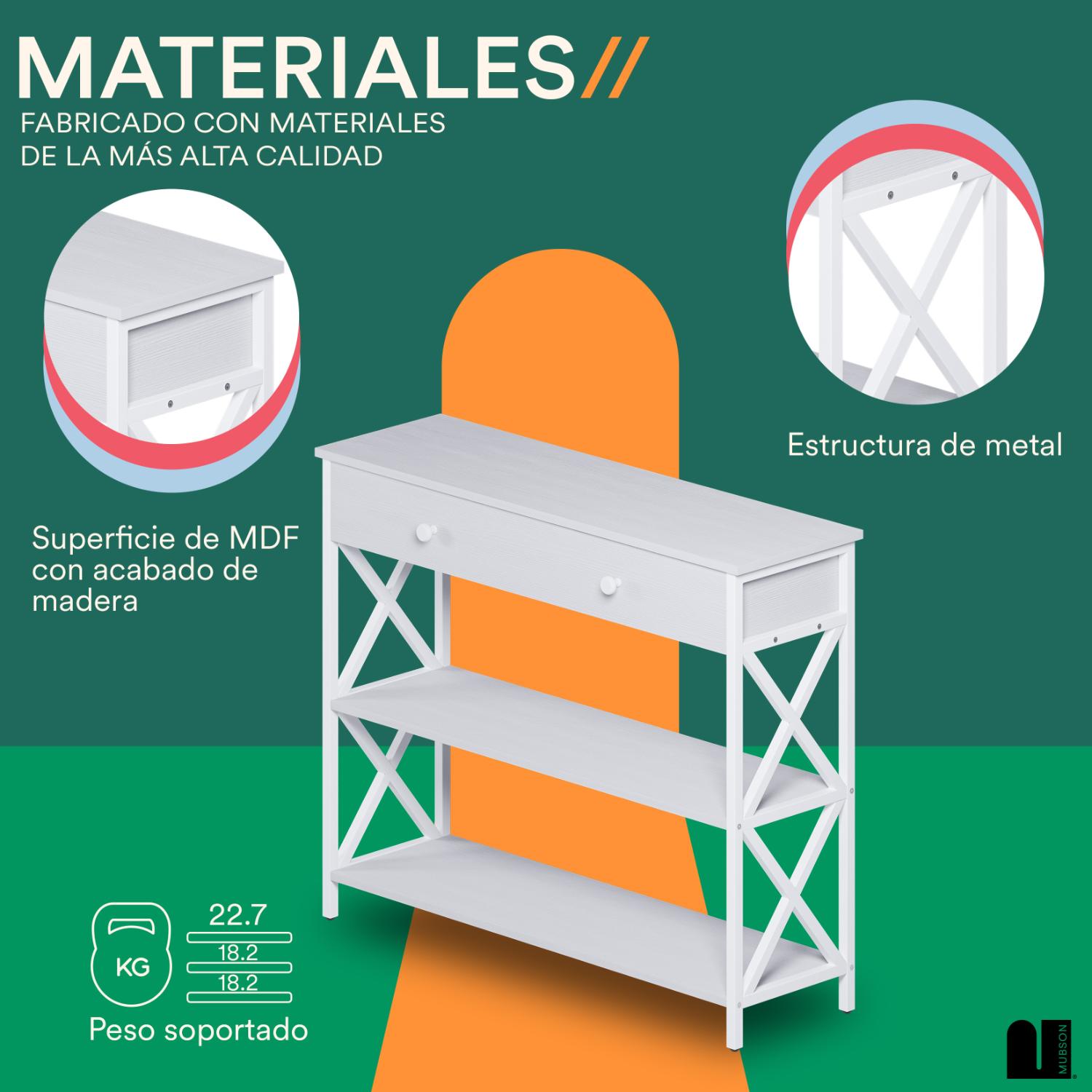 Foto 4 pulgar | Credenza Moderna Blanca Mubson Recibidor Kalo