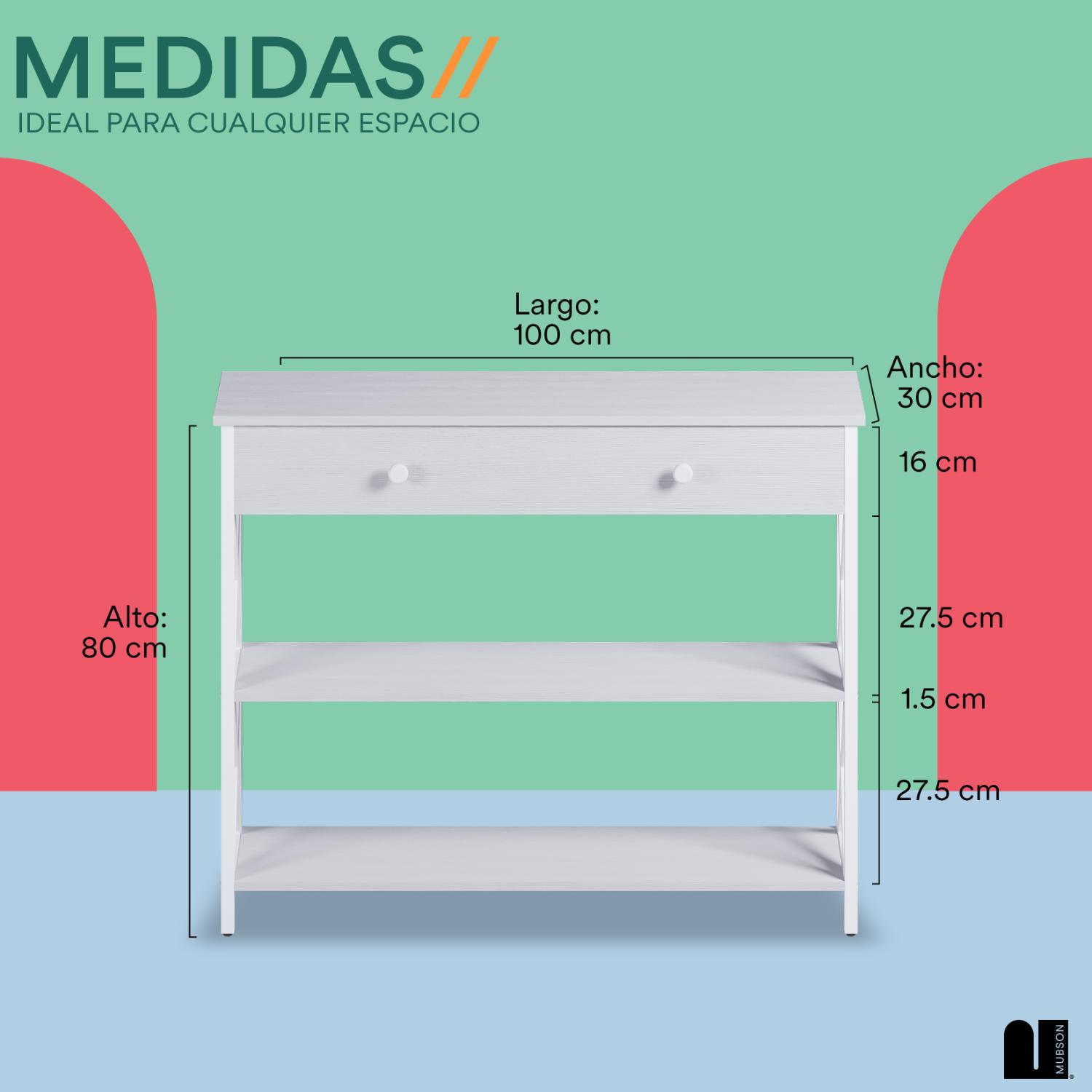 Foto 6 pulgar | Credenza Moderna Blanca Mubson Recibidor Kalo