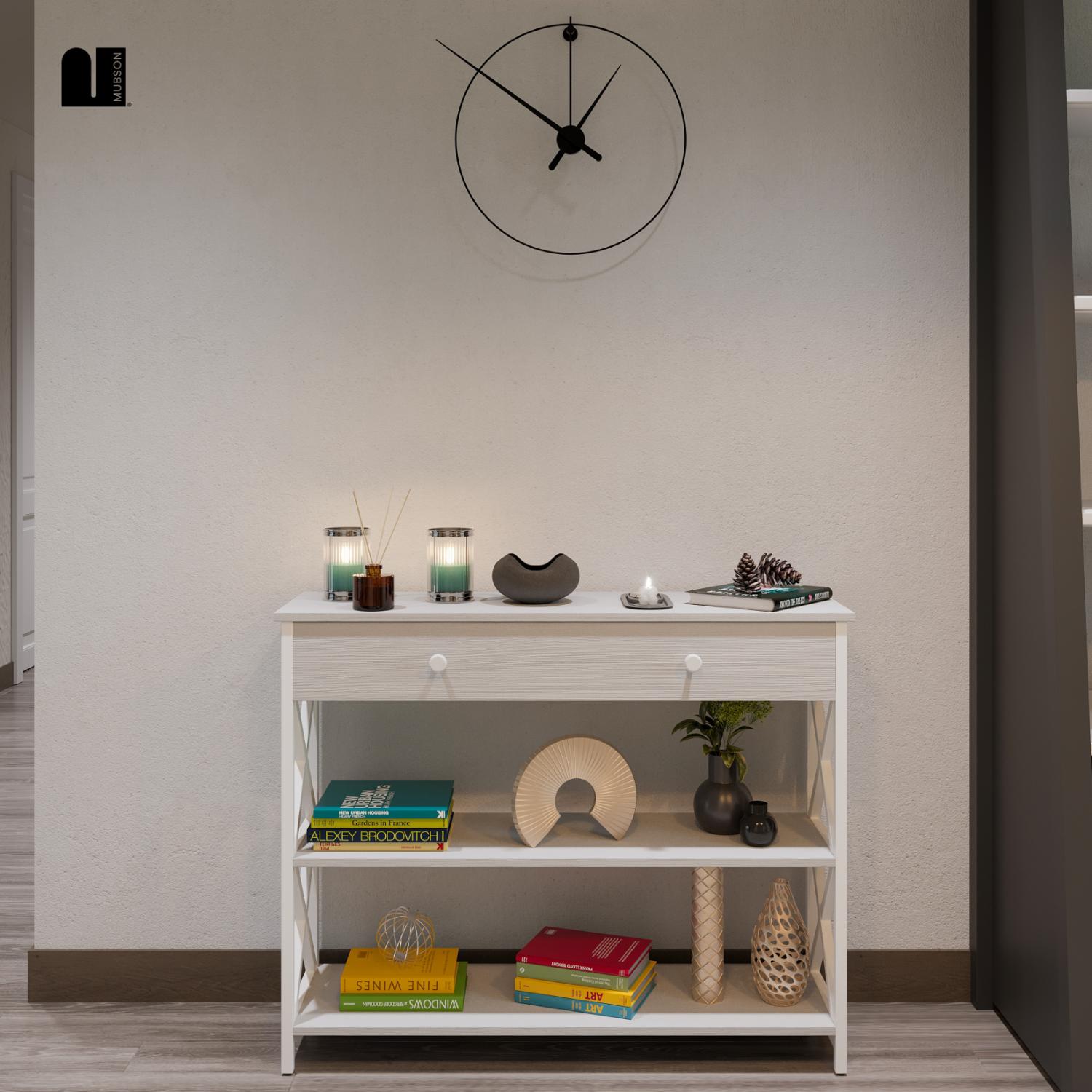 Foto 7 pulgar | Credenza Moderna Blanca Mubson Recibidor Kalo