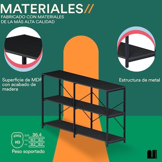 Foto 3 | Credenza 3 Repisas Negra Mubson Recibidor Urzal