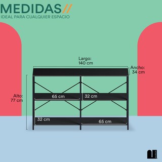 Foto 5 | Credenza 3 Repisas Negra Mubson Recibidor Urzal