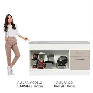 Foto 4 | Gabinete Bajo Bufetera Madesa Agata 150cm Con Encimera Bc 03