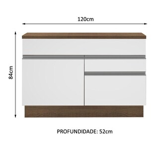 Foto 3 | Gabinete Bajo Bufetera Madesa Glamy 120cm Con Encimera Mb 01