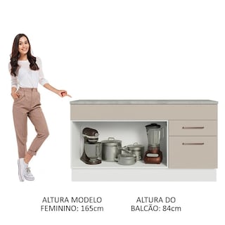 Foto 5 | Gabinete Bajo Bufetera Madesa Agata 150cm Con Encimera Bc 04