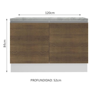 Foto 3 | Gabinete Bajo Bufetera Madesa Glamy 120cm Con Encimera Bm