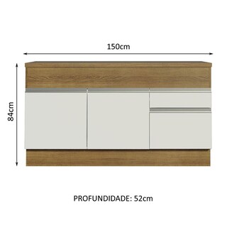 Foto 3 | Gabinete Bajo Bufetera Madesa Glamy 120cm Con Encimera Mb 02