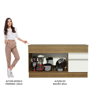Foto 8 | Gabinete Bajo Bufetera Madesa Glamy 120cm Con Encimera Mb 02